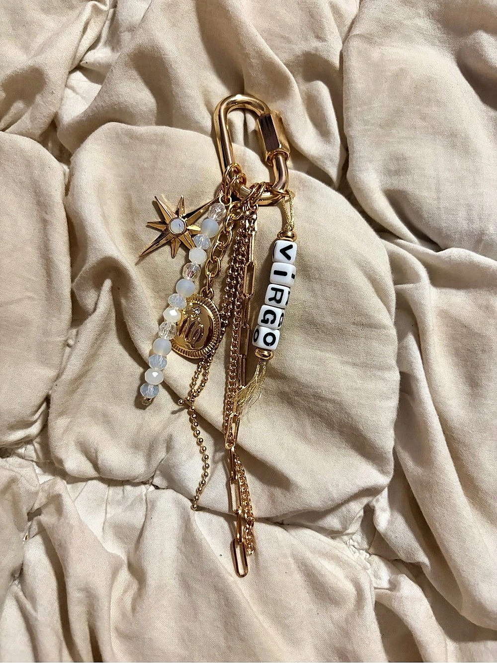 Gold & White Charm Bracelet Like New